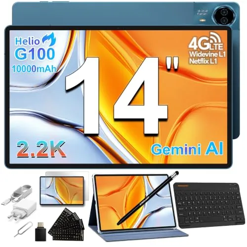 TECLAST T70 Tablet 14 Pulgadas 2.2K Helio G100 2.2GHz Octa-Core, 10000mAh