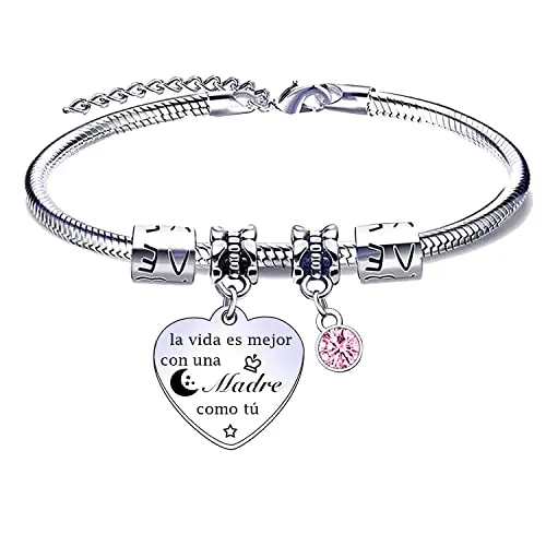 MVBVBV Pulsera para Mamá e hija personalizada día de la Madre, cumpleaños, Navidad (1)
