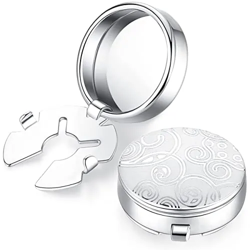HONEY BEAR - Gemelos redondos para hombre, rectángulo de acero inoxidable cepillado, para boda, negocios, negro con plata, acero inoxidable, sans_pierre, Acero inoxidable, sin piedra