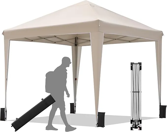 BONTEC Carpa Plegable 3x3m Pop-Up, Resistente al Agua, con Protección UV 50+, Carpa para Exteriores, Fácil Instalación, Carpa de Jardín, Playa, Camping, Resistente al Viento