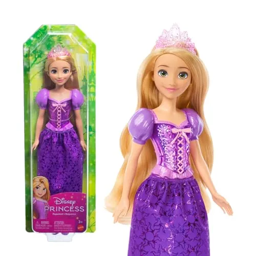 Mattel Disney Princess Rapunzel Muñeca princesa película Enredados, juguete +3 años (HLW03)