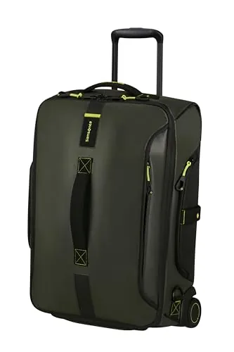 Samsonite Paradiver Light - Bolsa de Viaje con Ruedas y Función Mochila (55 cm), Small, Equipaje de Mano, Repelente al Agua, Ligero, 51L, Verde (Jungle Green)