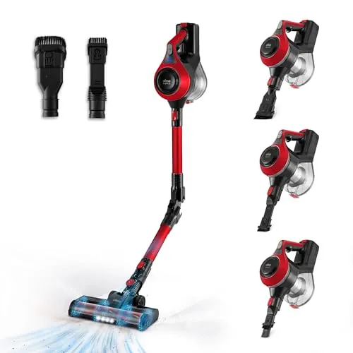 Ufesa Z3 Aspiradora Sin Cable Escoba Eléctrica Flex a Batería 22,2V, 10KPa, 150W, 40 min, Cepillo Motorizado con Luz, 2 Velocidades, Accesorios para Suelos/Alfombras/Animales/Sofá/Coche
