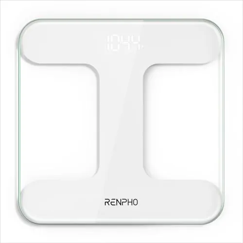 RENPHO Peso Baño, Alta Precisión, Pantalla LED, Tecnología Step-On