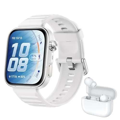 HUAWEI Watch FIT 5 Pro Smartwatch Blanco+FreeBuds SE 4 Beige, GPS, ECG, 1,92" Pantalla de Cristal de Zafiro, 3000 nits, Pago NFC,Deportes al Aire Libre,Monitorización de Salud,10 Días Autonomía, 5ATM