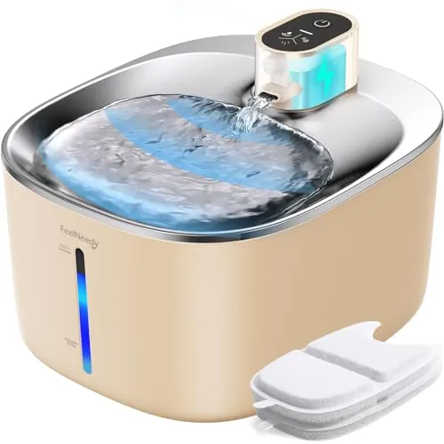 Fuente para Gatos sin Cable a Pila con Sensor de Movimiento FEELNEEDY 4L