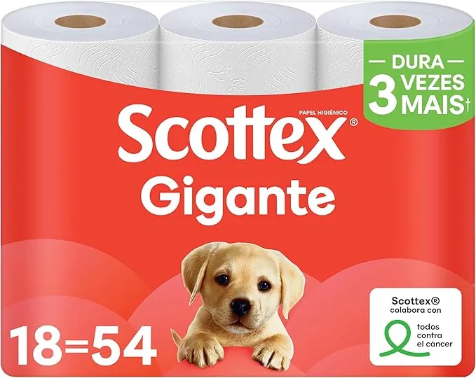 Scottex Gigante Papel Higiénico Seco 18 rollos