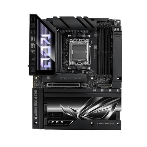 ASUS ROG Crosshair X870E Hero BTF - Placa Base ATX, preparada para PC con IA Avanzada, VRM de 18+2+2 Fases, DDR5, PCIe 5.0, M.2, Wi-Fi 7, USB4, AI Overclocking, Core Flex, PCIe Slot Q-Release Slim