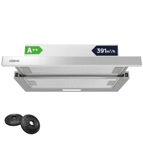 CIARRA CBCS6906D Campana Extractora Telescópica de 60 cm 391 m³/h