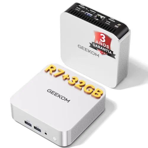 GEEKOM A7 Mini PC con AMD Ryzen 7 7730U, 500GB SSD+32GB DDR4, Agentic PC