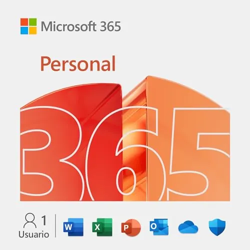 Microsoft 365 Personal - Compra única para 1 año | 1 usuario, hasta 1 TB de almacenamiento, aplicaciones de Office con IA