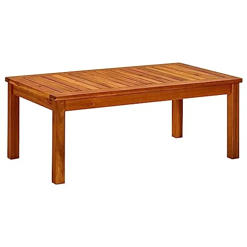 vidaXL Mesa de Centro de Jardín Auxiliar Consola Mesita Salón Lateral Café Sofá Sala de Estar Muebles Mobiliario 90x50x36 cm Madera Maciza de Acacia