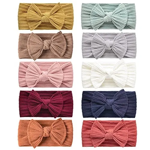 DRESHOW 10 Pcs Niña Diademas Bebé Hairband de los Bebés Recién Nacidos Diadema Elástica Niñas Banda Para Cabeza Accesorio