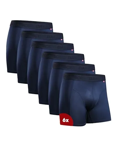 DANISH ENDURANCE Calzoncillos Hombre Boxer Deportivos, Ajustados y Transpirables, Pack de 6, Negro, M
