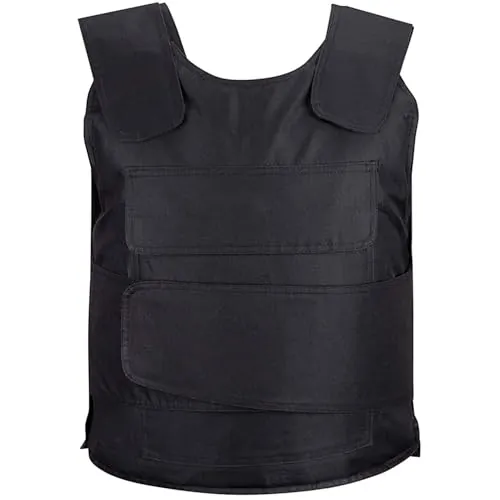 CICCB-DAMOY Chaleco de protección contra pinchazos con Incrustación Metal Chaleco Chaleco de Seguridad Táctica/Ligero hasta 2,5 KG/Tamaño ajustable ajustable (Negro, Tamaño Libre)