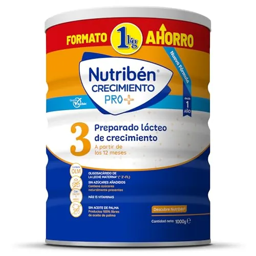 Nutribén Pro Alfa 3 Leche de Crecimiento +12 Meses, Formato Ahorro Bote 1kg