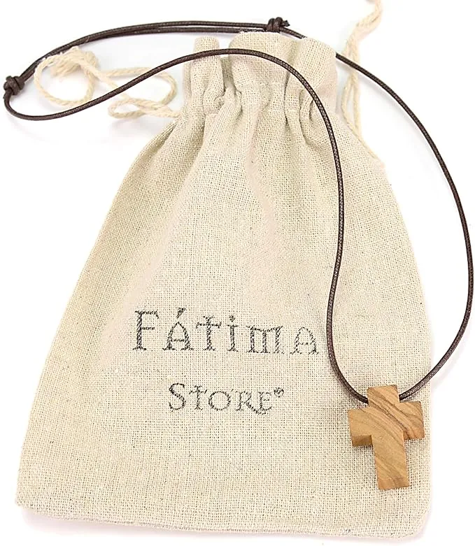 Cruz de Madera de Olivo, Colgante Hombre o Collar Mujer. Hecha a Mano en Jerusalén, Tierra Santa, por Expertos Artesanos en Belén