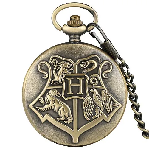 Reloj de Bolsillo Vintage Bronce de Cuarzo Estilo Chino Animal Colgante Collar Regalo Hombre Harry Potter