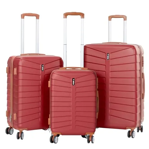 Juego de 3 Maletas Viaje Rígidas ABS con Ruedas 360° | Trolley Maleta de Cabina Ligero y Resistente | Equipaje de Mano, Mediana y Grande | Cerradura , Asa Telescópica, Interior Organizado Diseño