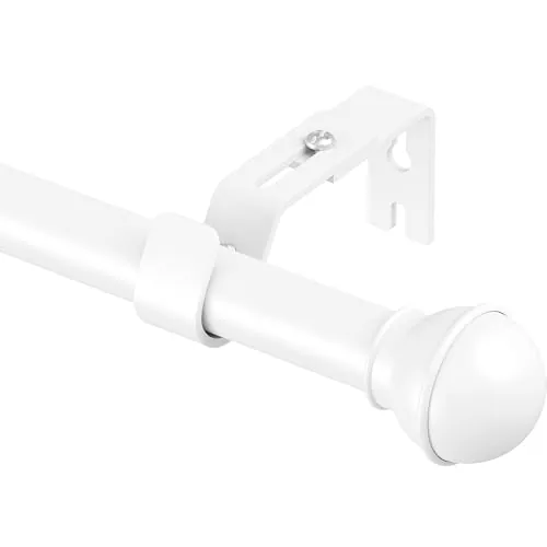 Yeabett Barra para cortinas, barra extensible de 80-308 cm | Conjunto de varillas de 22 mm con tornillos y soportes ajustables en altura | Fuertemente inoxidable para salón, dormitorio, cocina, baño