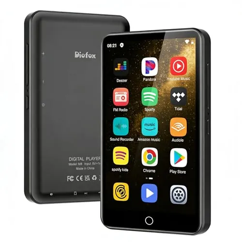 Diofox 80GB Reproductor MP3 Bluetooth, Android MP3 Player Spotify WiFi