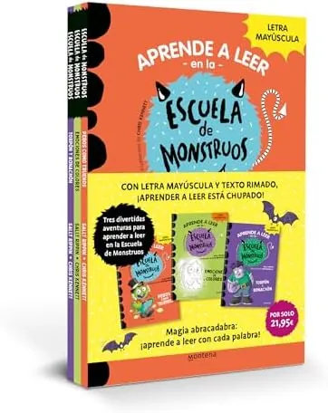 Aprender a leer en la Escuela de Monstruos - Pack con los libros 7, 8 y 9: En letra MAYÚSCULA (libros para niños a partir de 5 años) (Montena)