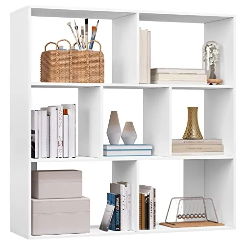 eSituro Librería de Madera, Blanco, 100x100x30 cm