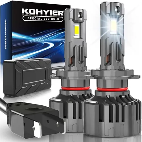 KOHYIER Bombilla H7 LED 40000LM 180W 800% Más Luz, Ultra Brillante 6500K Blanco H7 LED 12V 24V Plug & Play, Pack de 2