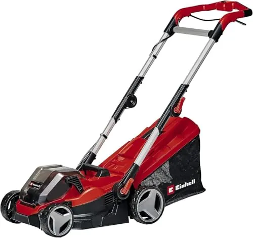 Einhell Cortacésped a batería GE-CM 36/34-1 Li-Solo Power X-Change (36 V, 33,5 cm Ancho de Corte, hasta 200 m², 30L Bolsa recolectora, 25-65 mm Altura de Corte, sin batería)