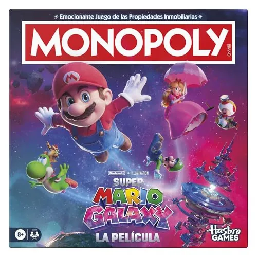 Monopoly: Super Mario Galaxy La Película Juego de Mesa I Divertidos Juegos Familiares para niños, Adolescentes y Adultos | De 2 a 6 Jugadores | Edad: 8+ - Versión en español