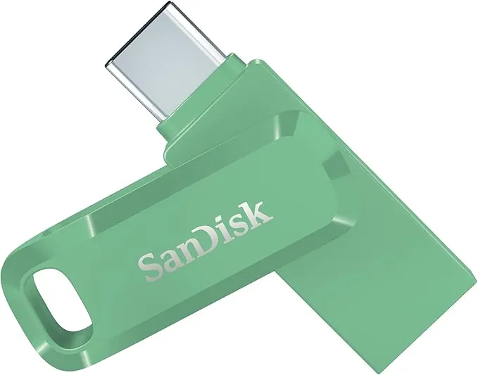 SANDISK Ultra Dual Drive Go, Memoria Flash 256 GB (con conectores USB Type-C y Type-A reversibles, para Android móviles, Tabletas, Macs y Ordenadores, hasta 400 MB/s) Absinthe Green