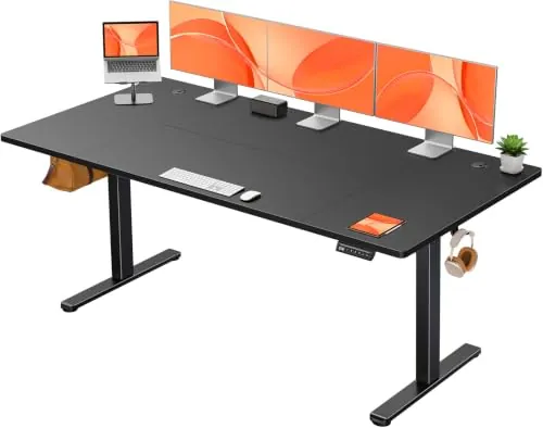 ErGear Escritorio Elevable Eléctrico, Escritorio Ajustable en Altura, Mesa Elevable con Panel Inteligente de 4 Memorias, Mesa Escritorio Oficina en Casa con Tablero Ensamblado (160 x 80 cm, Negro)