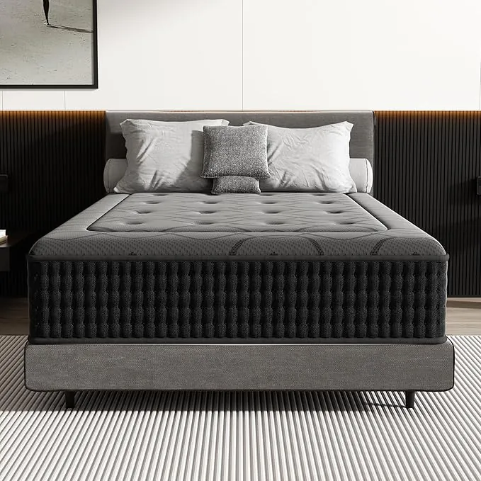 DEWINNER Colchón 90 x 190 x 30 cm, Altura 30 cm,Espuma viscoelástica, Muelles Individuales, Absorbe la Humedad, Transpirable, hipoalergénico y Antibacteriano