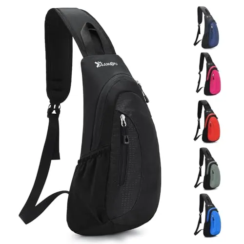 Sciphylia Bolso Pecho Hombre Mochila Cruzada Gran Capacidad Bolsa de Pecho Antirrobo Correa única Hombro Cruzados Bandolera Cruzada para Deportes al Aire Caminar Viajar Ciclismo Negro de Humo
