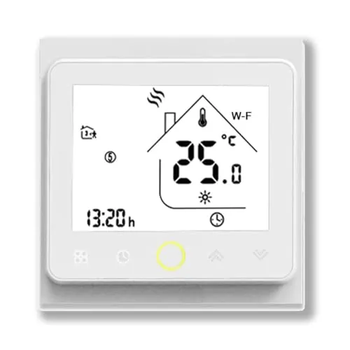 Caslant 002 Serie Wi-Fi Termostato - Termostato con Pantalla Táctil Programable para Calefacción o Aire Acondicionado - Control Remoto Desde Teléfono Móvil Compatible con Alexa, Google Home e IFTTT
