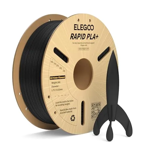 ELEGOO Filamento PLA+ de Alta Velocidad 1.75 1KG Negro