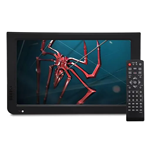 TV portátil de 10 Pulgadas, TV grabadora portátil con TNT USB PVR 1080P HD TV con Mando a Distancia para Dormitorio, Cocina, Caravana etc.