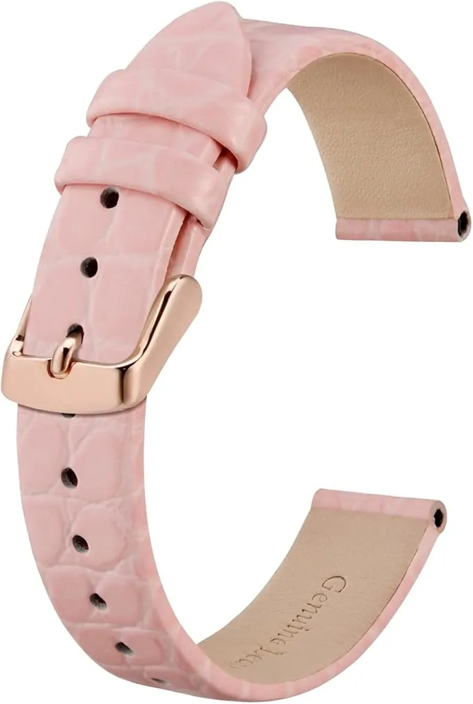 BISONSTRAP Correas de Cuero para Reloj, Correas de Repuesto Suaves con Hebilla Pulida, 10mm 12mm 14mm 16mm 18mm 19mm 20mm