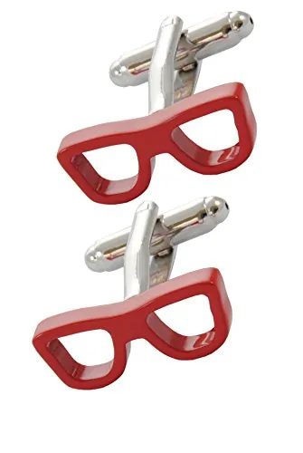 Gemelos Camisa Hombre Rojo - Con Caja - Gemelos para Camisas - Gafas - Latón - Óptico Visión - Un Par