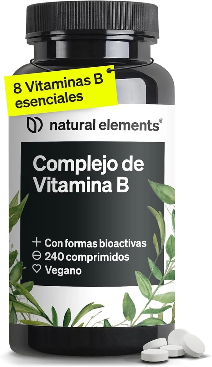 Vitamina B Complex + Cofactores - 240 Tabletas con las 8 vitaminas B - B1, B2, B3, B5, B6, B7, B9, B12 + Inositol y Colina en alta dosificación - Formas bioactivas - Probado en laboratorio