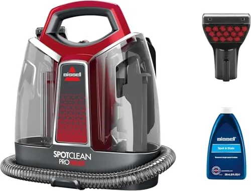 BISSELL SpotClean ProHeat, Aspiradora de Agua Tapiceria, Lava Aspiradora con Tecnología HeatWave, Limpiador de Liquidos para Alfombras, Tapiceria, Sofa, Autos y Más, Motor Potente de 330W, 36988