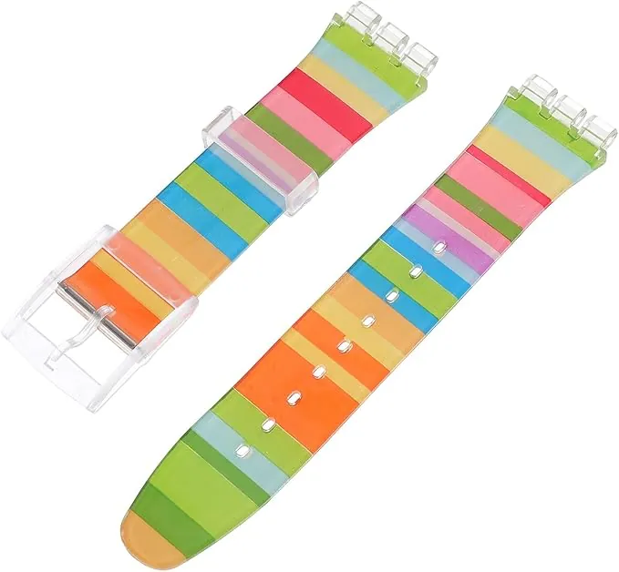 Correa de Reloj de Silicona para Mujer Banda de Repuesto Compatible con Swatch Pulsera Cómoda y Resistente para Accesorios de Reloj