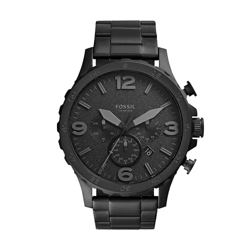 Fossil Cinturones de Piel con Hebilla marrón para Hombre, Gris Oscuro, 50 mm