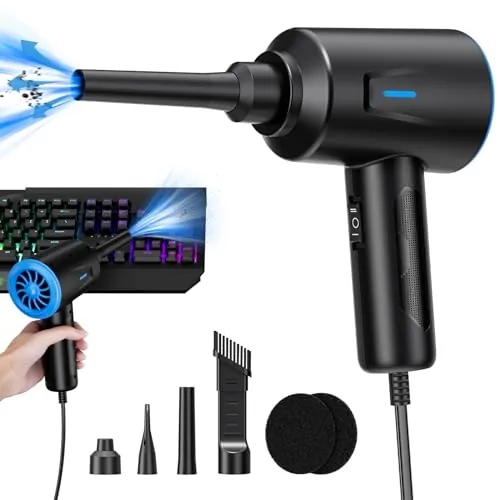 Soplador de Polvo Eléctrico - Aire Comprimido Limpieza PC，Potente 2 Velocidades 5.74oz - para - Ordenador - Coche -Sofá