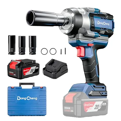 Dong Cheng Llave de impacto a batería 1700 Nm 1 bat 5Ah + cargador rápido