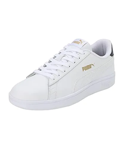 PUMA Smash V2 L, Zapatillas de Deporte Unisex adulto, Puma White-Puma White-Peacoat-Puma Team Gold, 38.5 EU