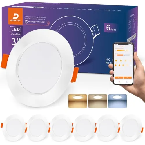 DUSKTEC Downlight LED Empotrable Inteligente Compatible con Alexa, 7W 660LM