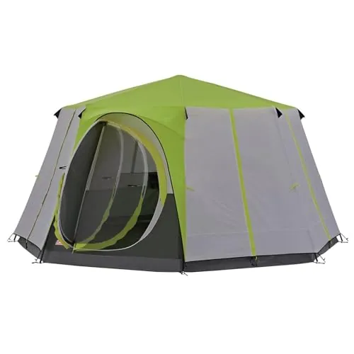 Octógono Coleman con Grandes ventanales, con Vista panorámica de 360°, Robusta construcción de Postes de Acero, Lona Impermeable Totalmente integrada, fácil de Montar, 100% Impermeable.