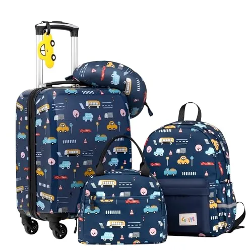 COOLIFE Maleta Infantil 5Piezas con Mochila,Trolley Rígido Equipaje de Mano