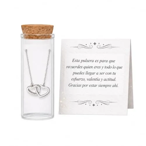 RIQUEZA Y ARTE Colgante Corazon de Plata 925 con Diseño de Corazon Entrecruzado y Detalles Brillantes - Joyería Elegante para Regalo Madre Cumpleaños ideal - Colgante Plata Mujer ajustable.